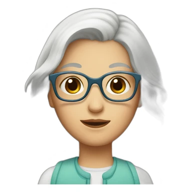 A Couple of two girls one with white hair and other with short brown hair and glasses sticker