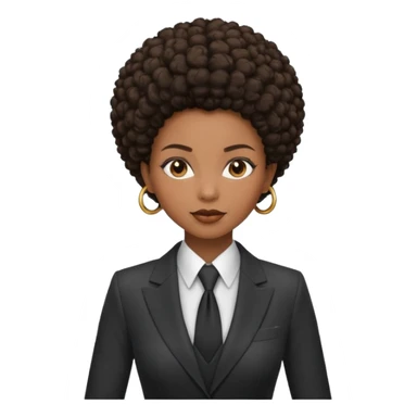 afro hair woman suit sticker