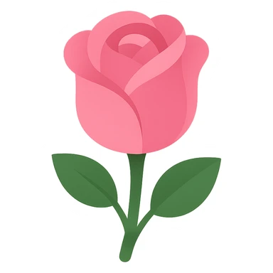 pink rose, modern icon style, clean lines, simple and recognizable sticker
