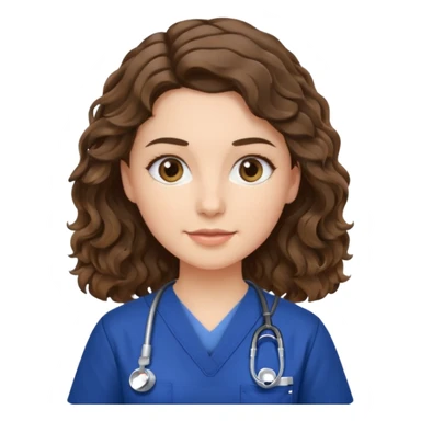 a brunette wavy hair vet woman with navy blue scrub

 sticker