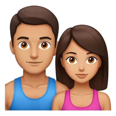 Fit brunettes couple sticker