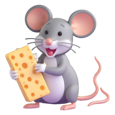cartoon mouse jerry eating cheese sticker