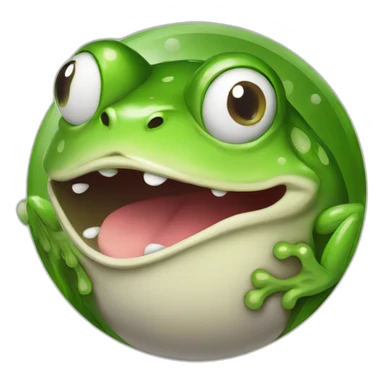 a frog inside a pokeball sticker