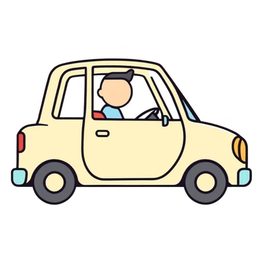 person driving a car sticker