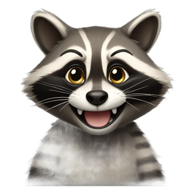 Cat but is raccoon and he’s smile  sticker