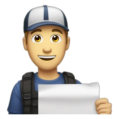 The image depicts a cartoon character dressed as Mrbeast, holding a blank piece of paper. The background is black. sticker