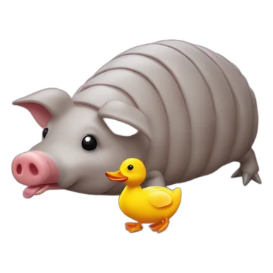  pig armadillo centipede insect with yellow duck face rubber ducky sticker
