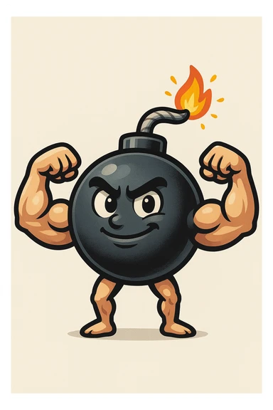 emoji bomba muscolosa sticker