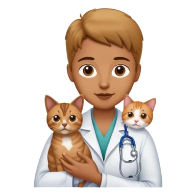 veterinarian with dog and cat sticker