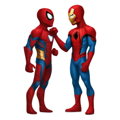 Spiderman qui embrasse iron man sticker