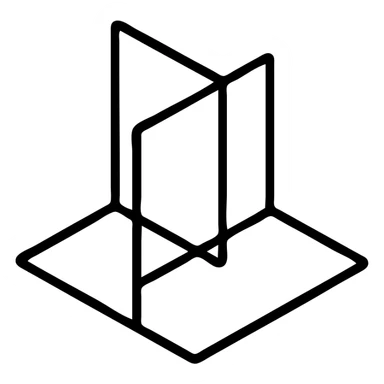 mpr reconstruction icon, three intersecting planes sticker