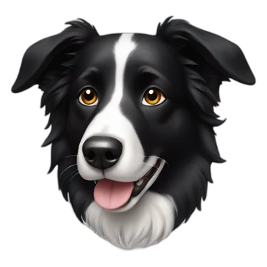 black border collie dog sticker