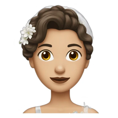 Brune with wedding dress sticker