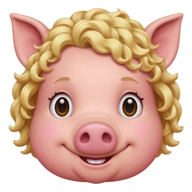 pig with blonde hair sticker