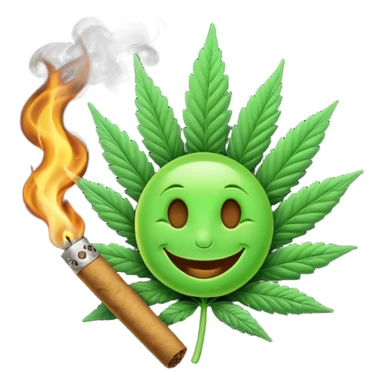 a marijuana joint with a happy face sticker