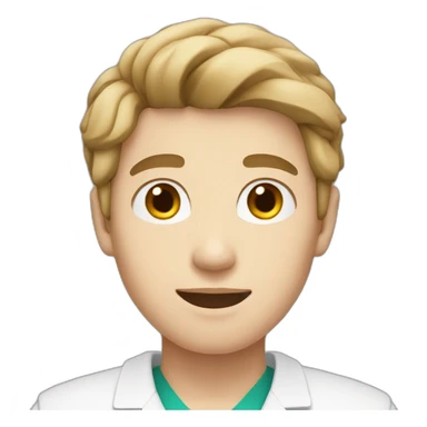 young male medical student with white skin and light brown hair sticker