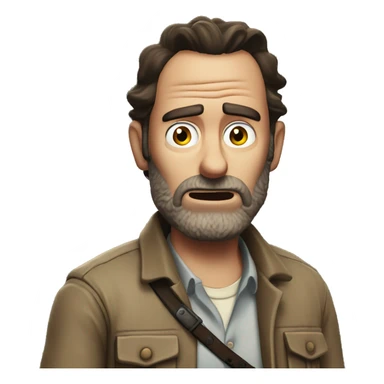 Rick Grimes with a shocked expression  sticker
