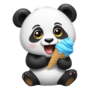 Panda eating ice cream and singing the song  sticker