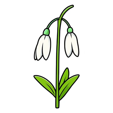 snowdrop flower sticker