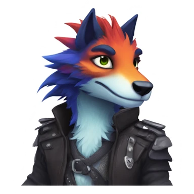 Colorful cute edgy badass anthropomorphic sergal furry  sticker