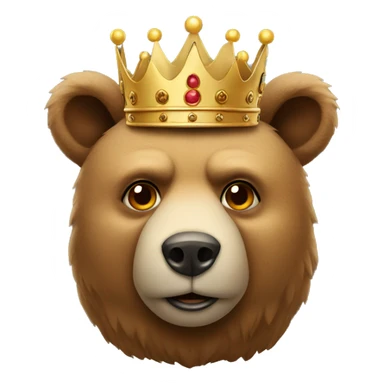 Bear wearing a crown sticker