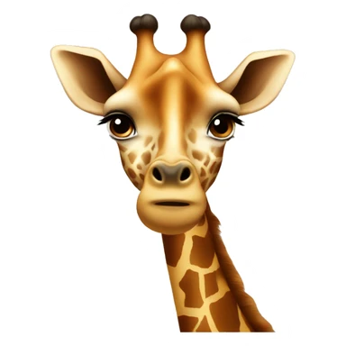 Giraffe with a brown hear brown eye girl sticker