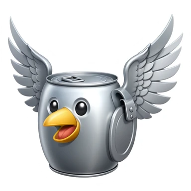 surreal winged flying spam can  sticker