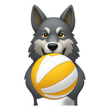 Wolf playing volley ball sticker