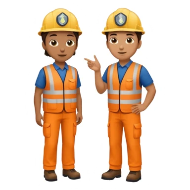 Landscaping company worker talking to another person, full body sticker