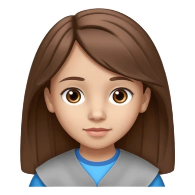 Une fille qui s’appelle Angèle aux cheveux marrons de neuf ans, qui adore les Capi, barra et aux yeux gris sticker