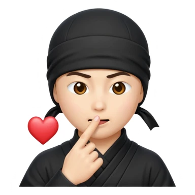 Emoji de ninja tirando besos sticker