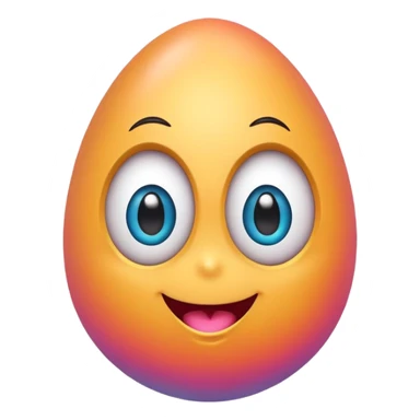 Cute colorful Easter egg character with big expressive eyes and a smiling mouth. sticker