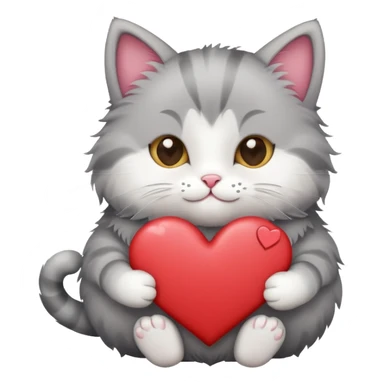 cat with a heart-shaped card that says Mom sticker