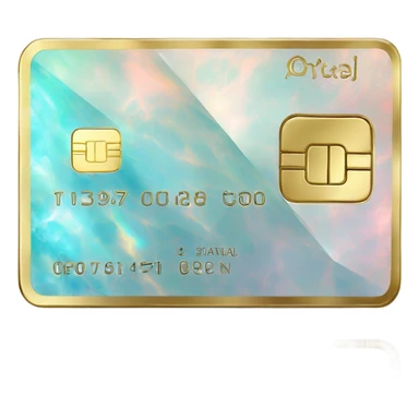opal crystal gemstone credit card gold writing  sticker