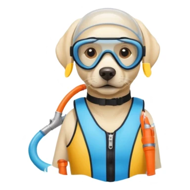 White labrador with snorkel and and swimmers vest sticker