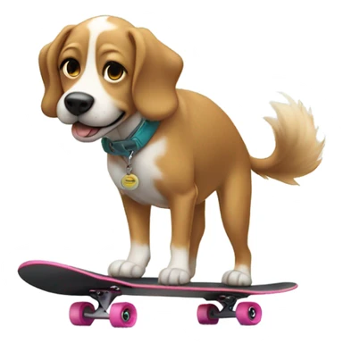 Dog riding skateboard sticker