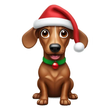 sausage dog with christmas hat sticker