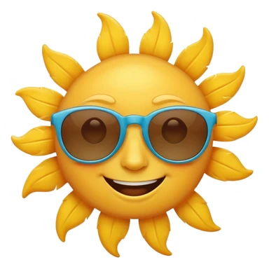 cheerful sun wearing sunglasses sticker