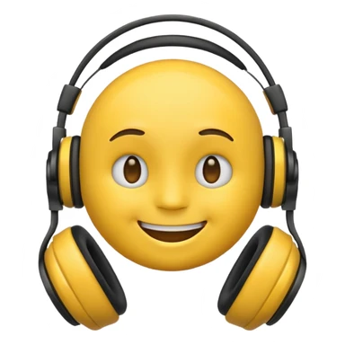 Emoji with headphones  sticker