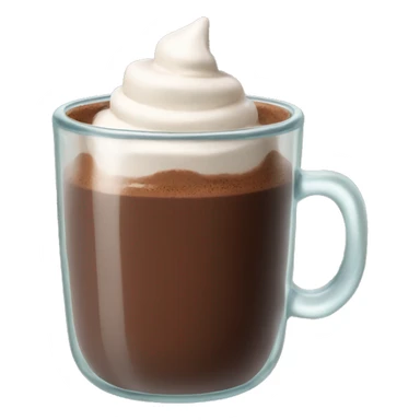 Realistic hot chocolate glass cup sticker
