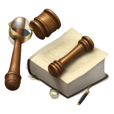 gavel + book + magnifying glass sticker