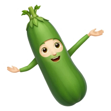 zucchini with a face doing a cartwheel sticker
