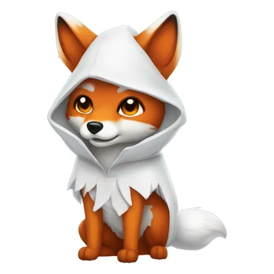 Fox in ghost costume sticker