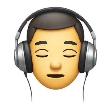 sleepy face wearing headphones sticker