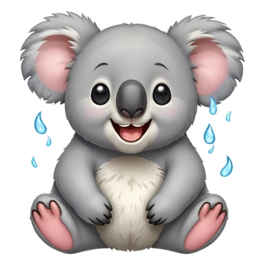 koala laughing hysterically with tears of joy sticker