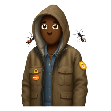 Guy wearing carhartt jacket killing a bug  sticker