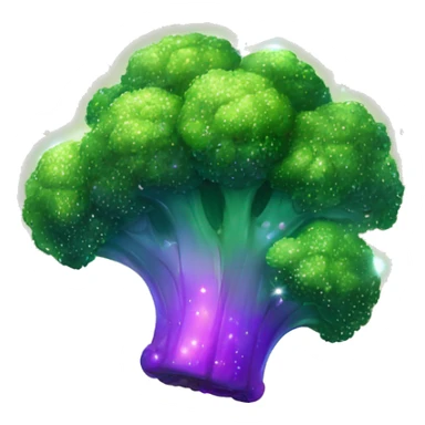Sparkling glittering galactic broccoli sticker