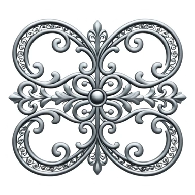 Black and silver filigree page divider, 3D, extremely detailed design sticker