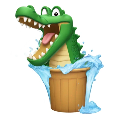 A crocodile dunking sticker