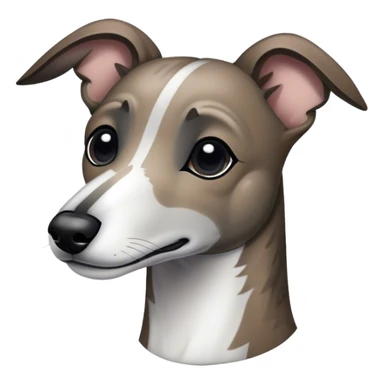 Black, white, grey brindle greyhound sticker